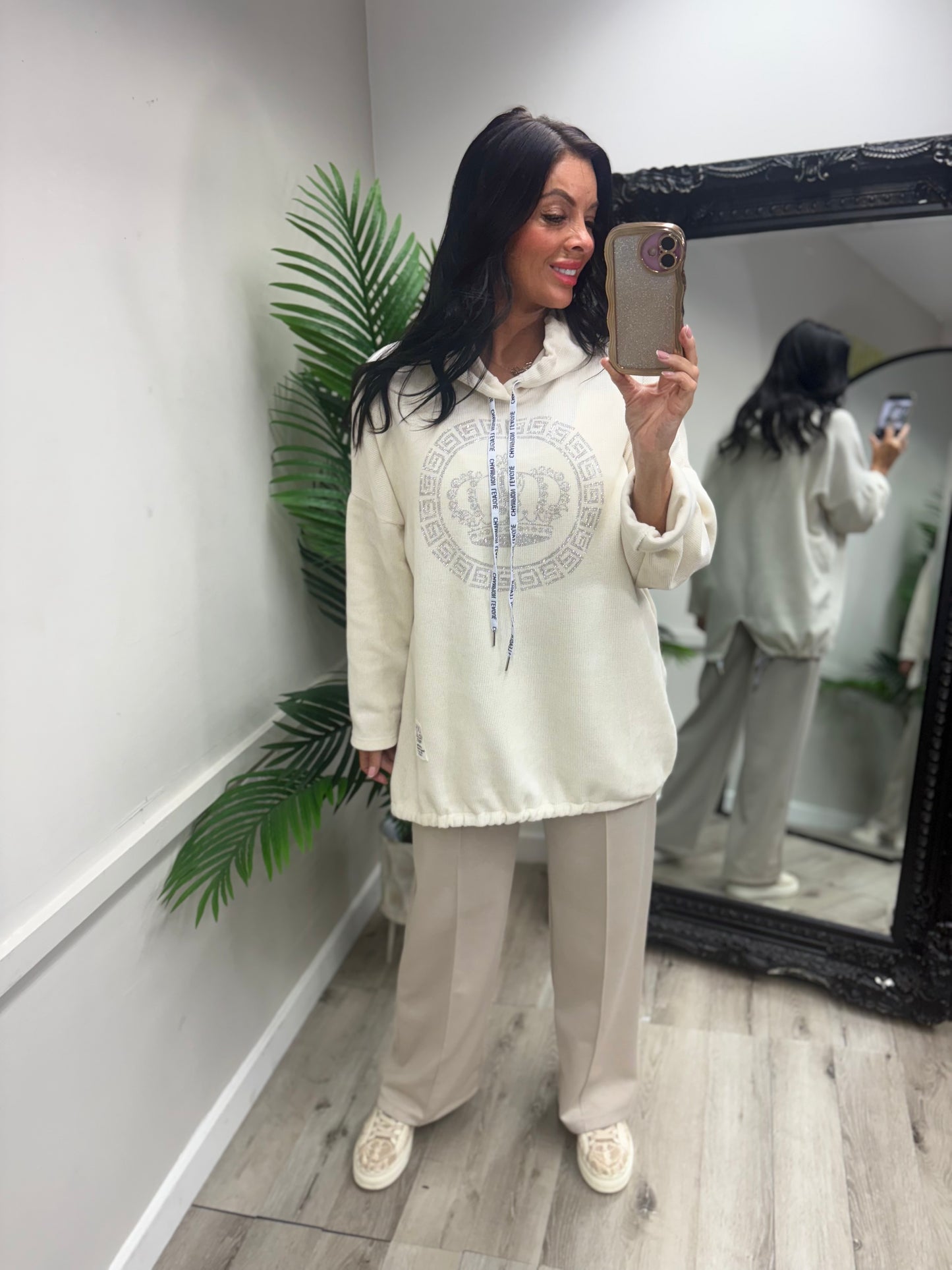 Bling Hoodie - Cream