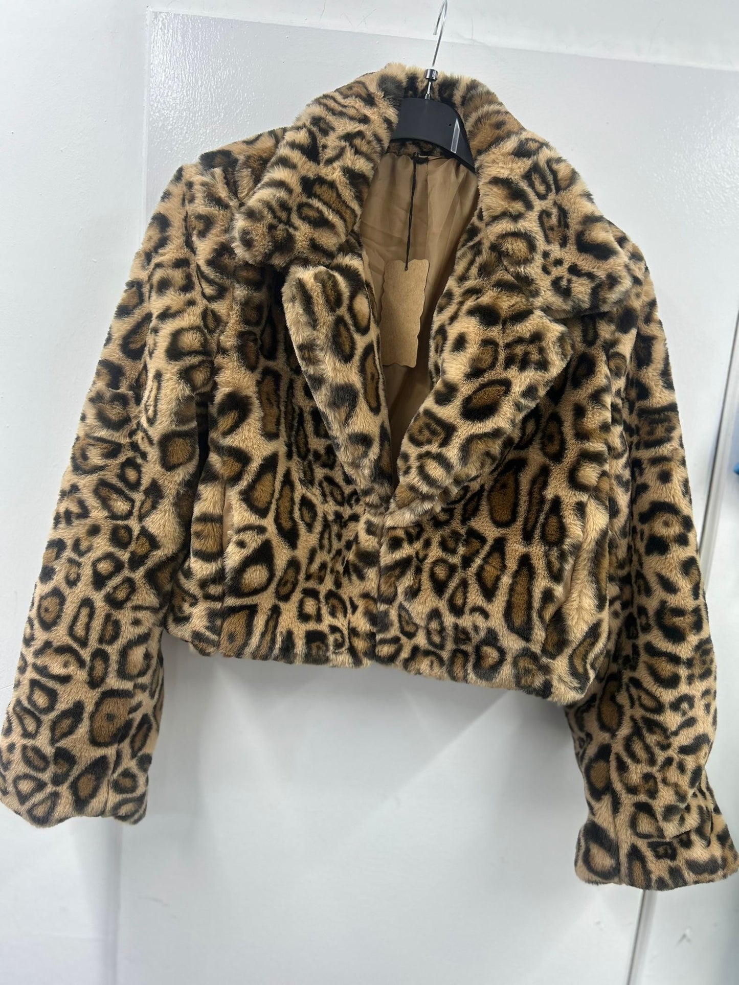 PRE ORDER - Arriving 11th Aug)Tanya Faux Fur Jacket - Leopard