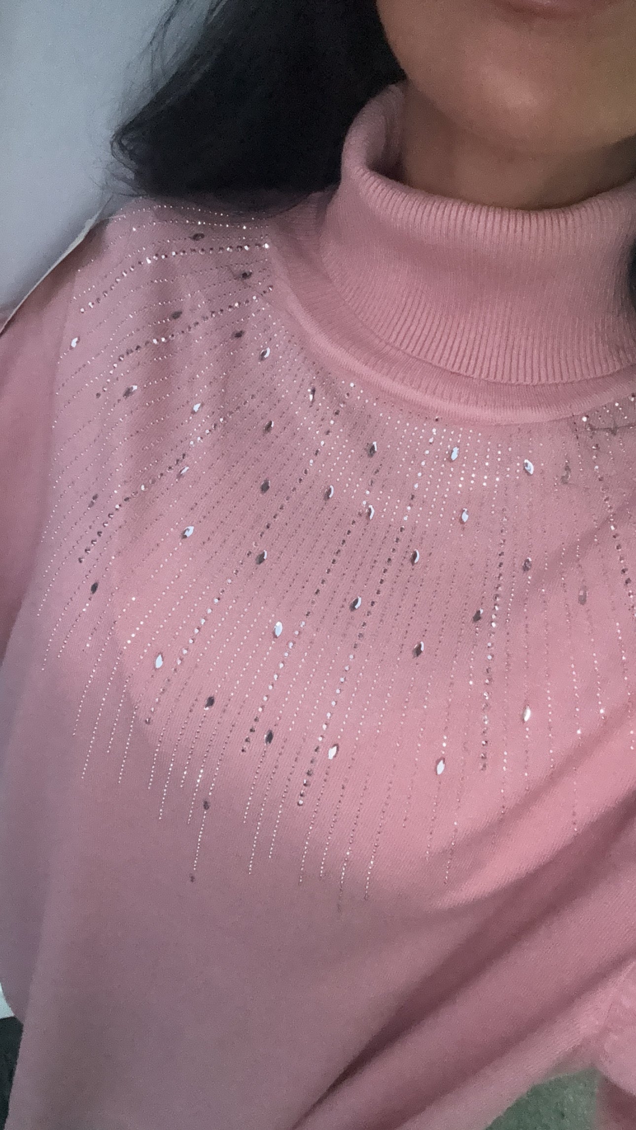 Bling Jumper Dress - Blush Pink