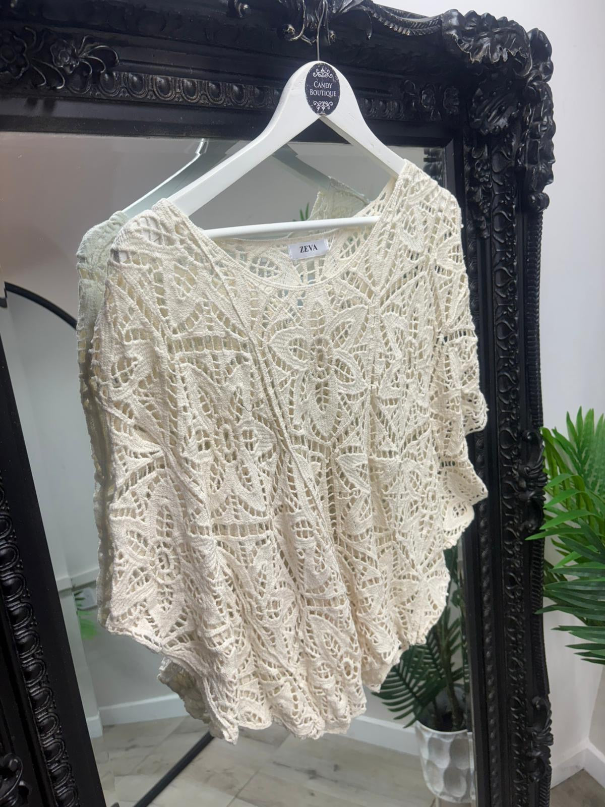 Helen Crochet Top - Beige