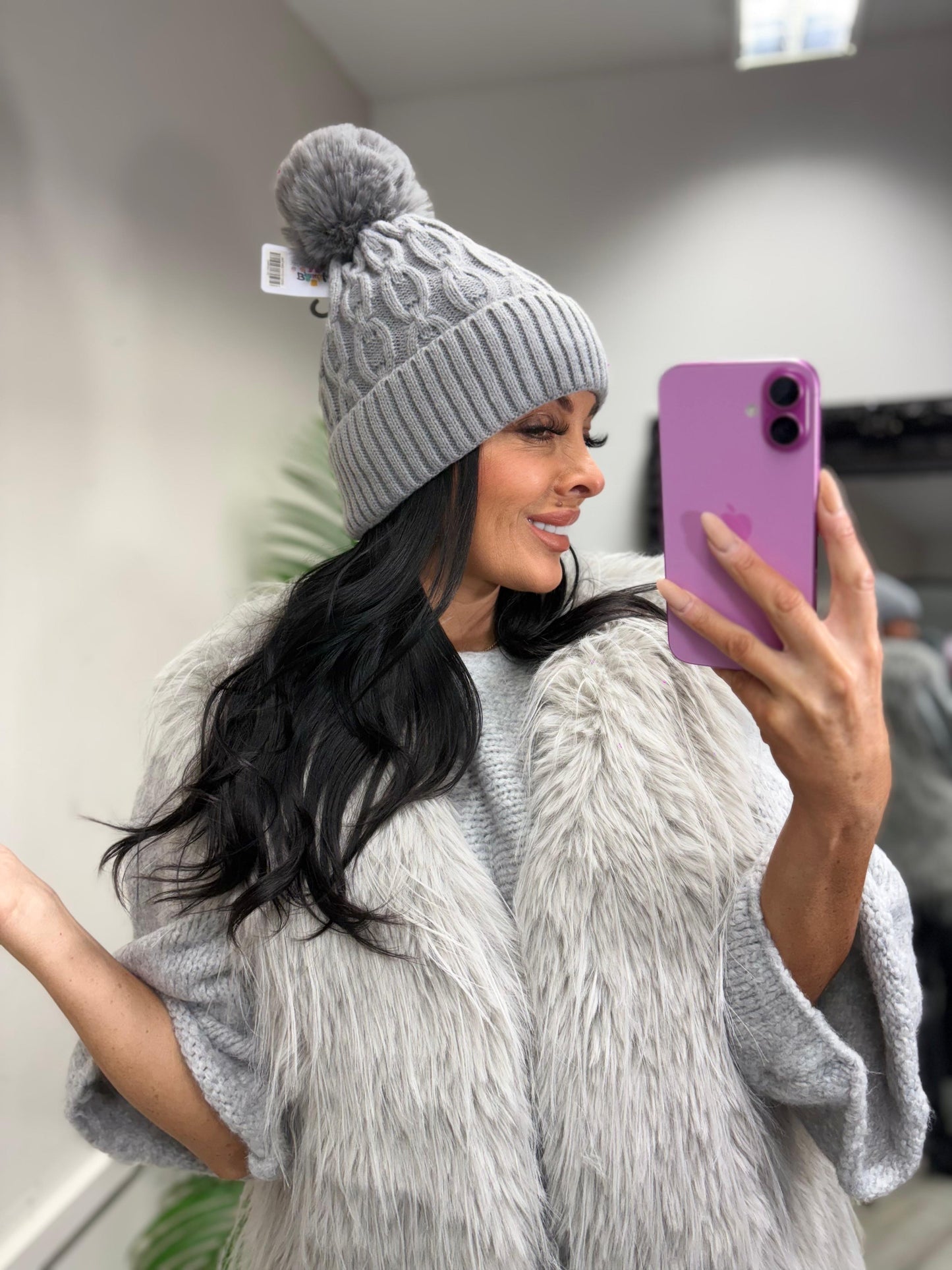 Pom Hat - Grey