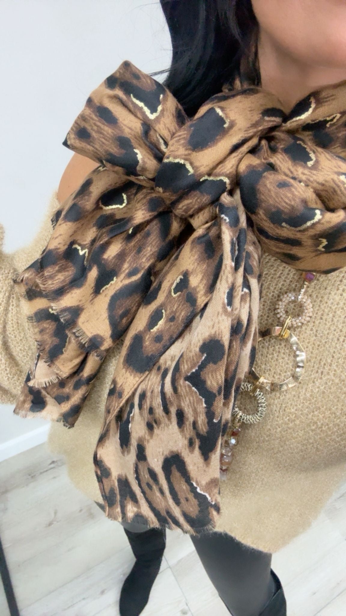 Leopard Golden Scarf