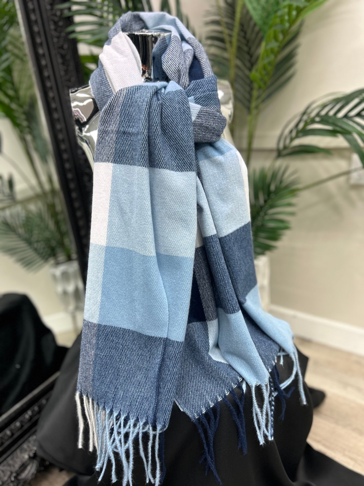 Check Blue Scarf