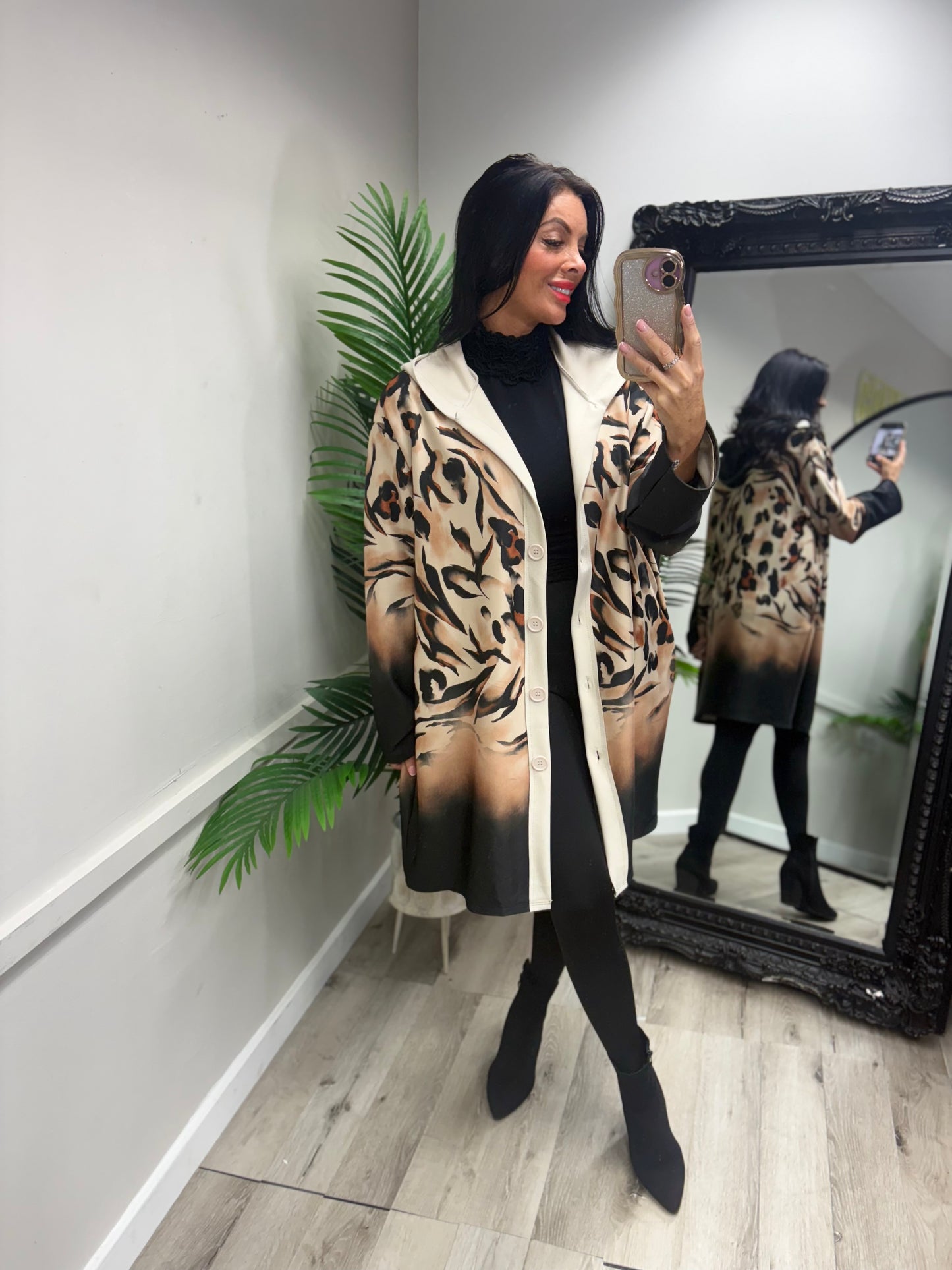 Leona Oversized Leopard jacket