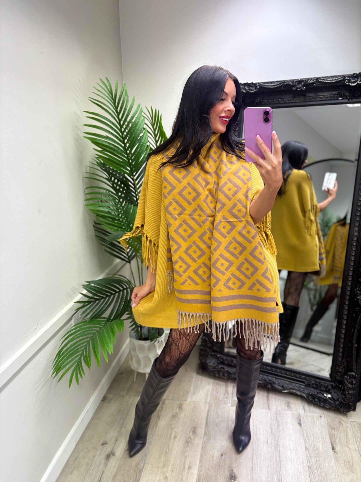 Mustard Tassel Scarf