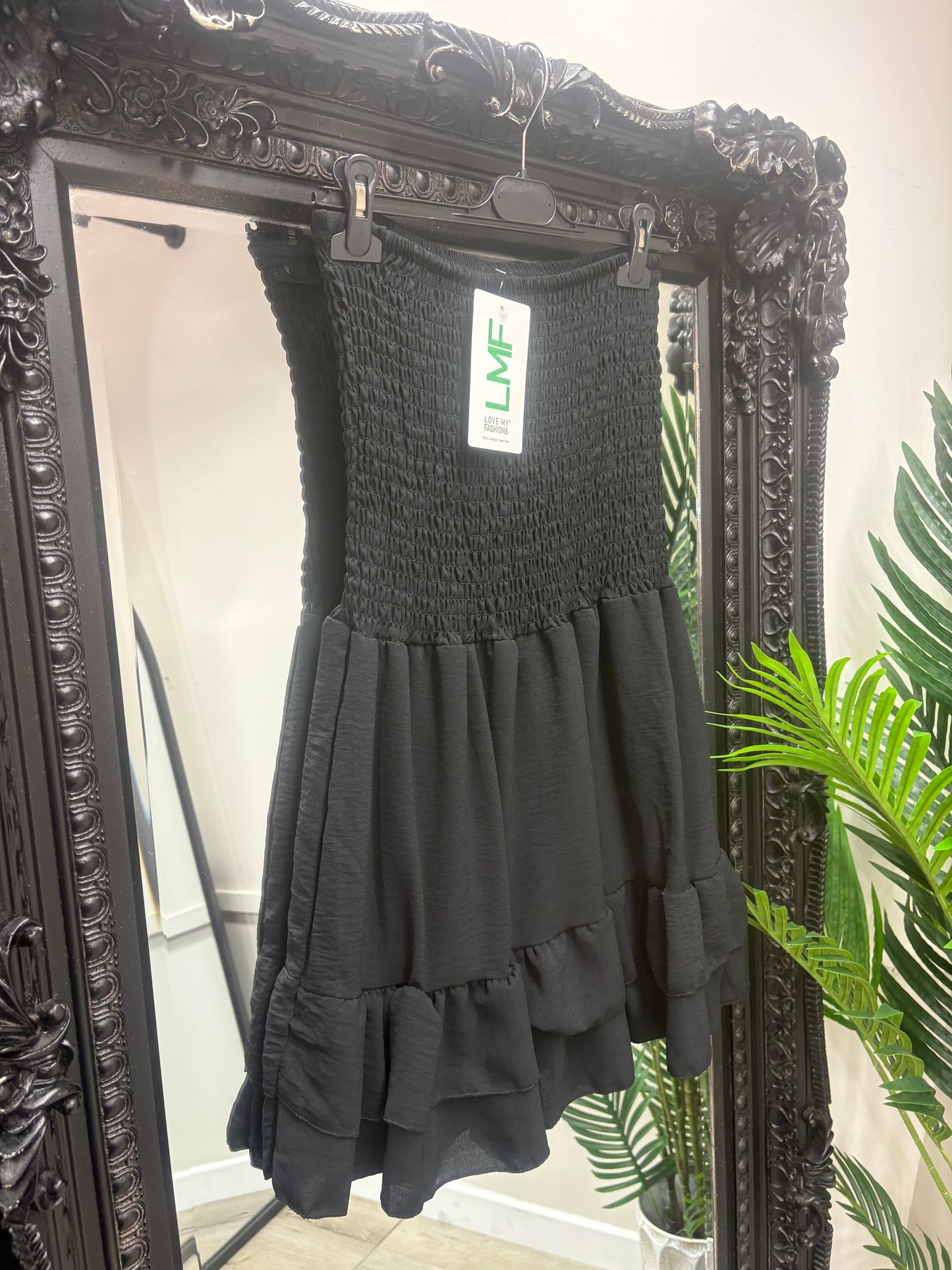 Yasmin Ruffle Dress - Black