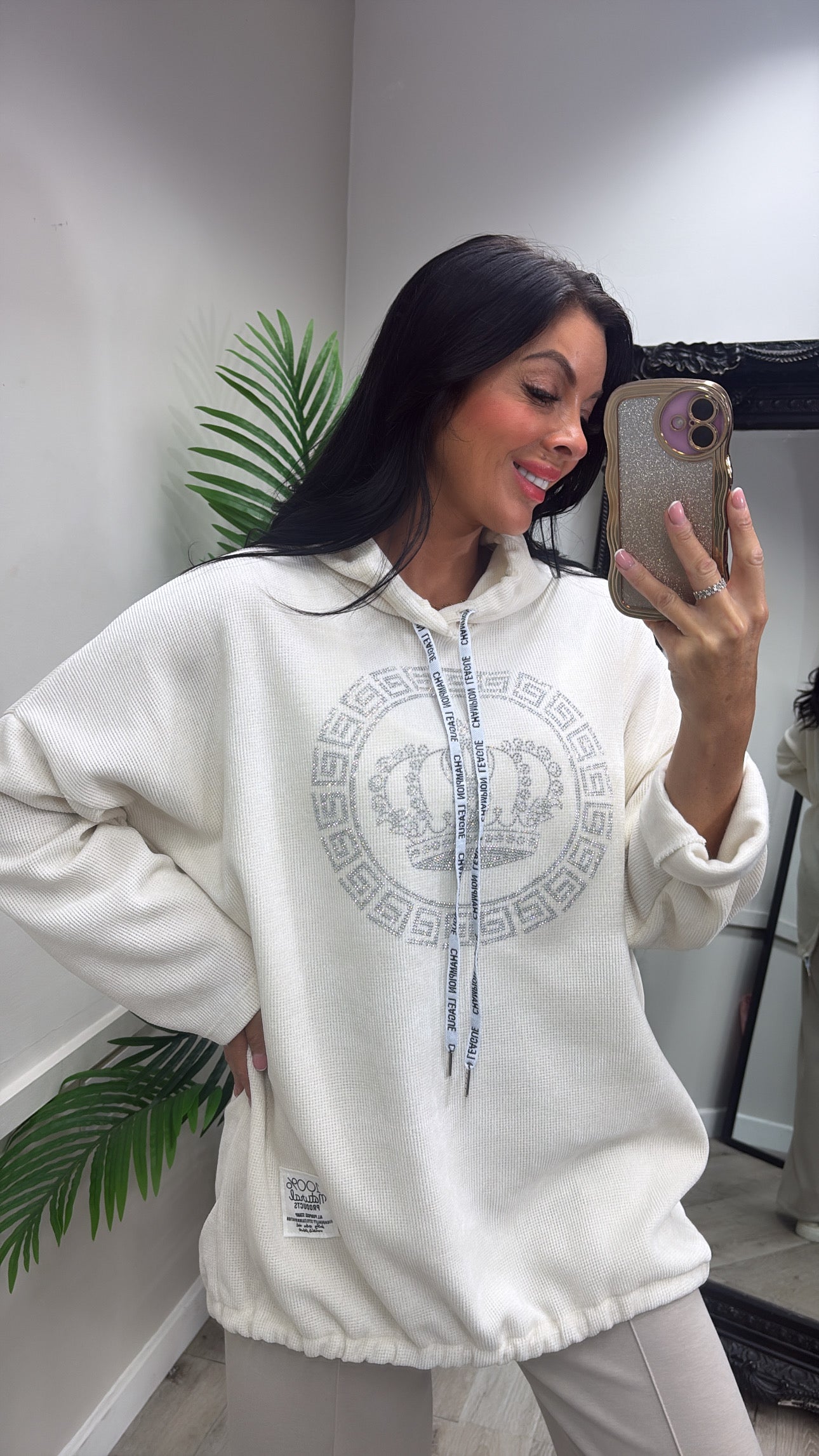 Bling Hoodie - Cream