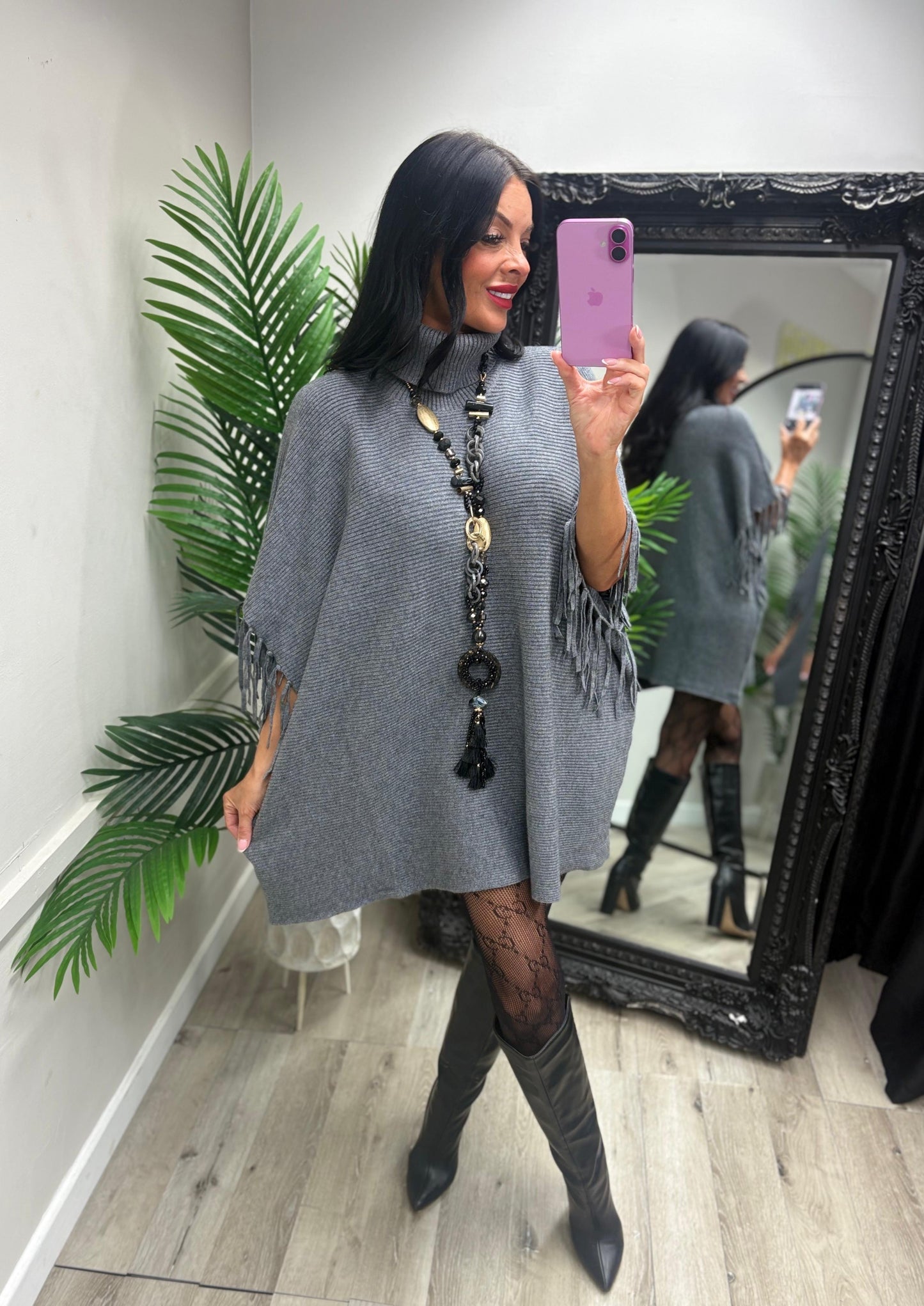 Hollie Tassel Jumper - Grey