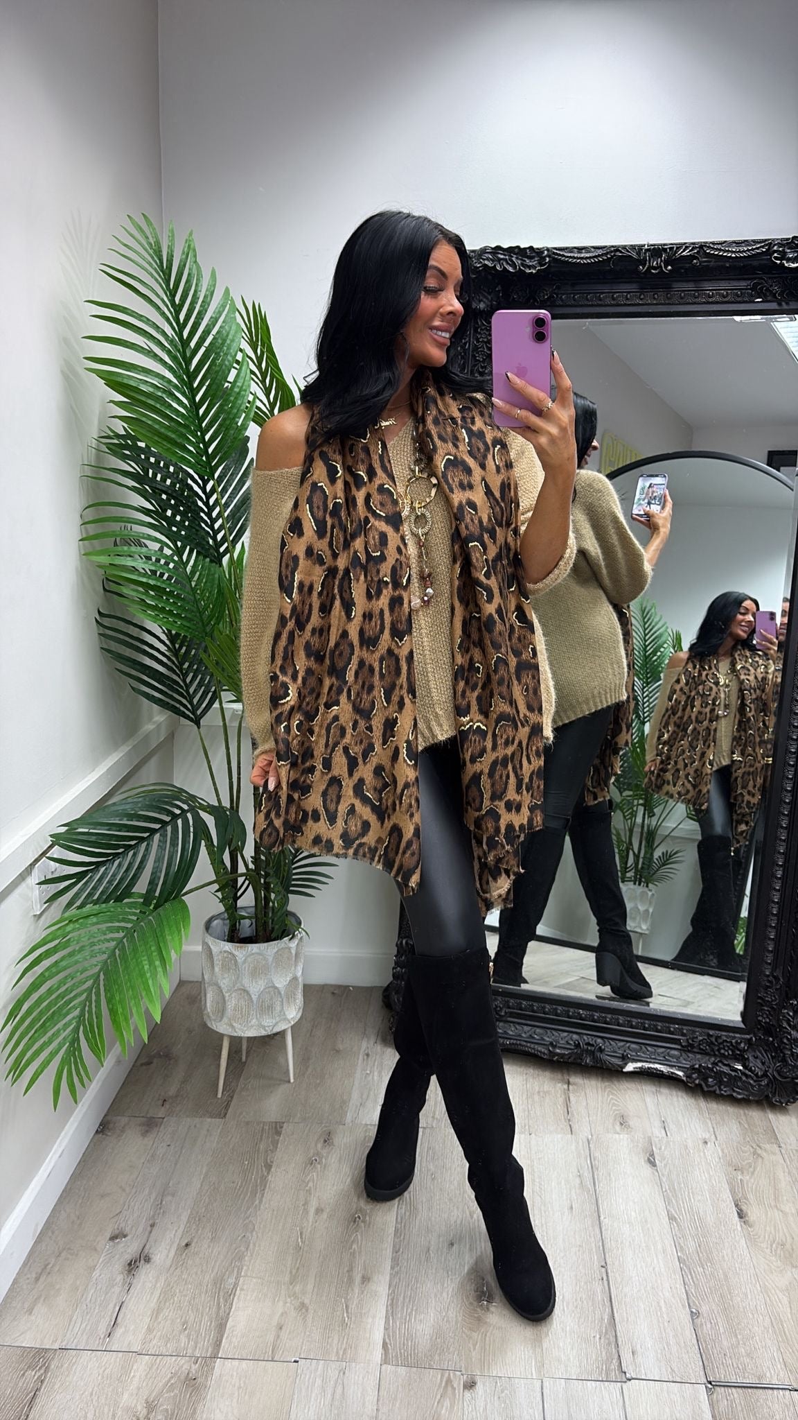 Leopard Golden Scarf