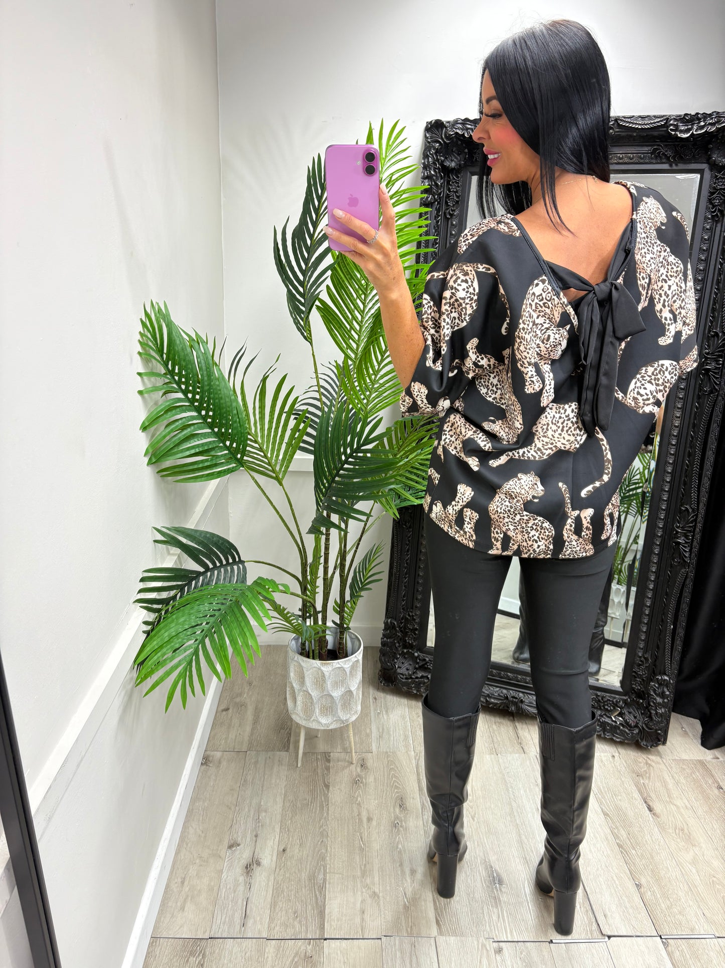 Tiger Bow Top - Black