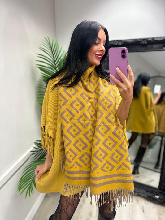 Mustard Tassel Scarf