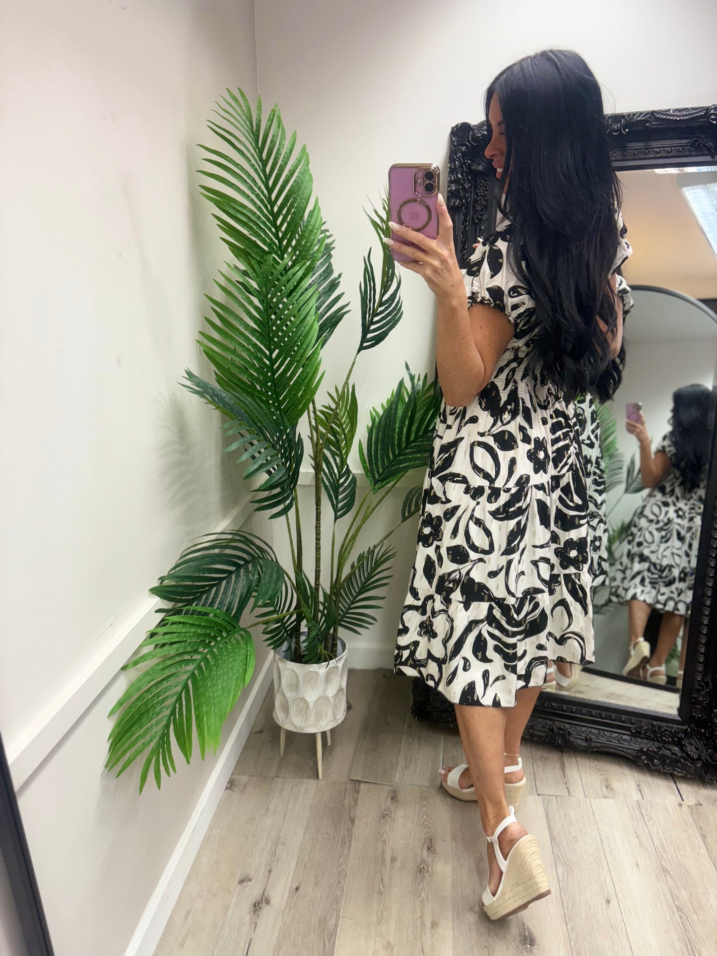 Saffron Midi Dress - Black