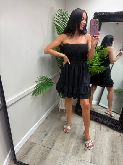 Yasmin Ruffle Dress - Black