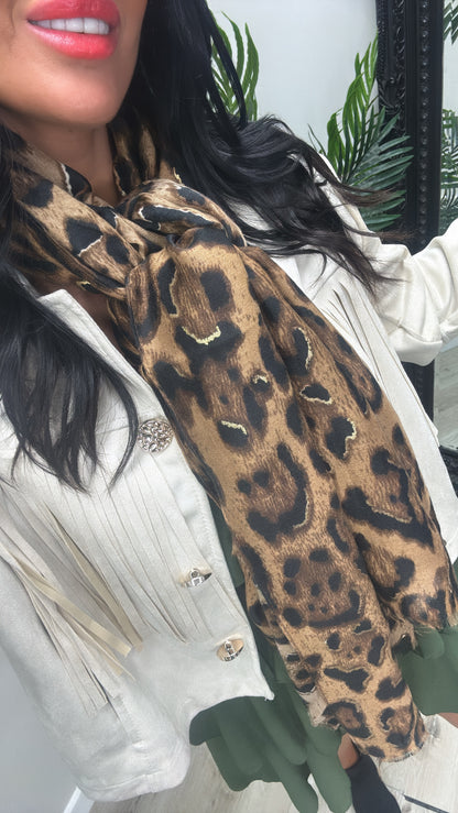 Leopard Golden Scarf