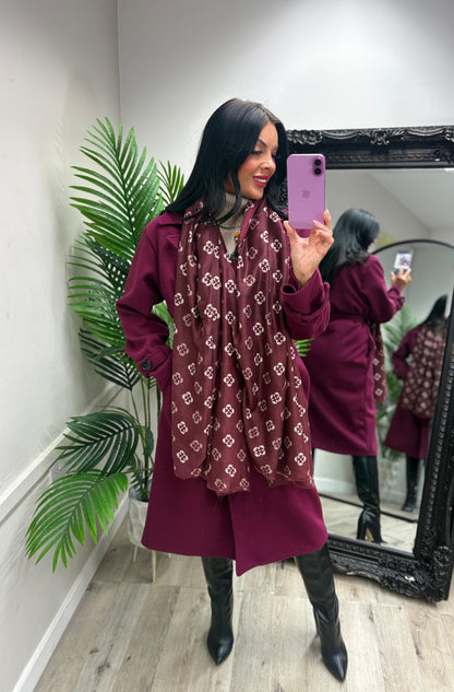 Louisa Wine Scarf
