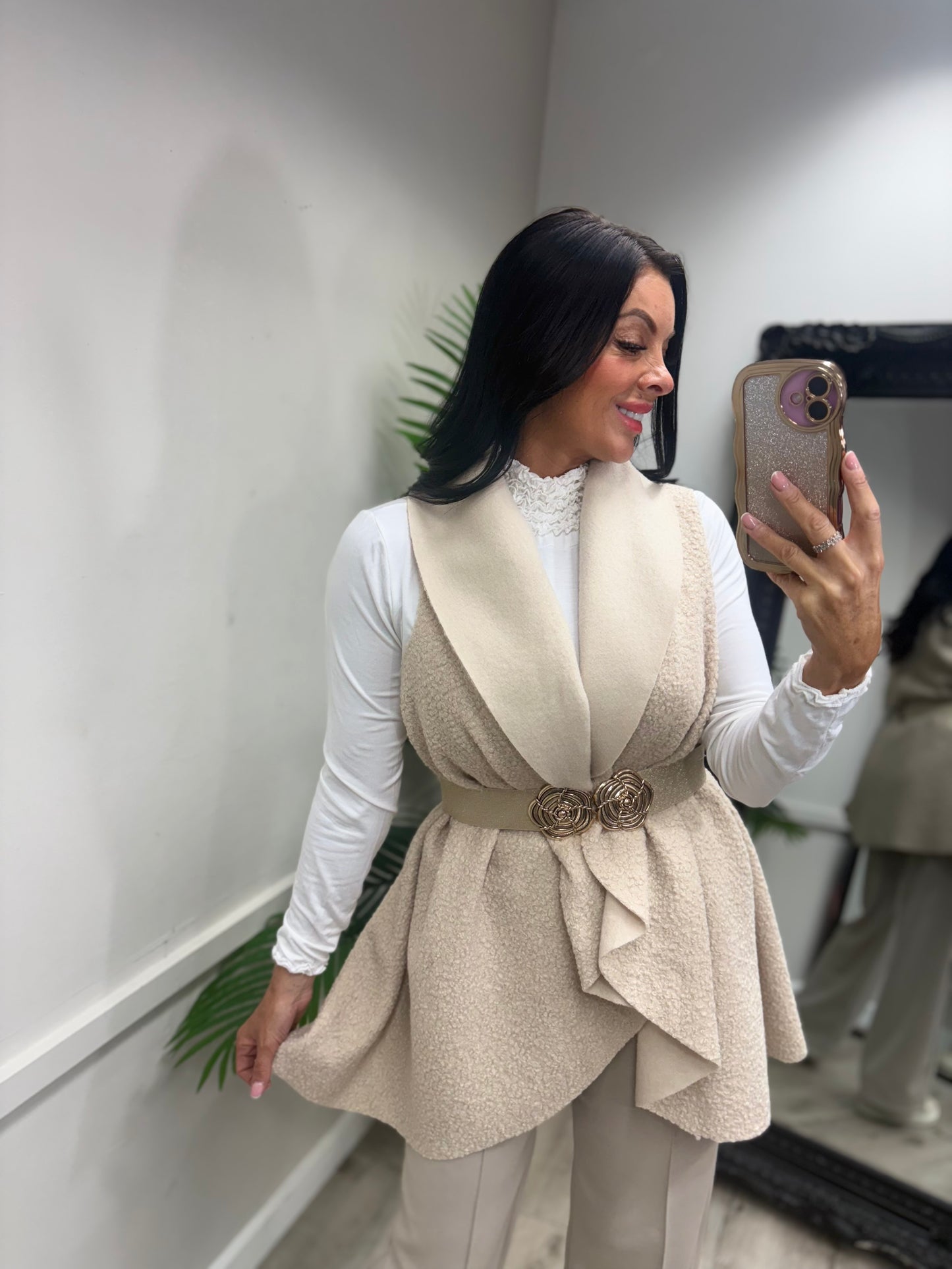 Ellen Teddy Waist Jacket - Cream