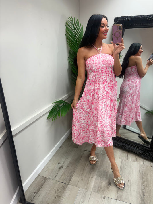 Magic Midi Dress - Pink