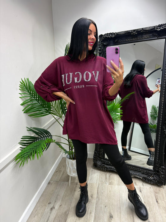 Kennedy Glitz Hoodie - Wine