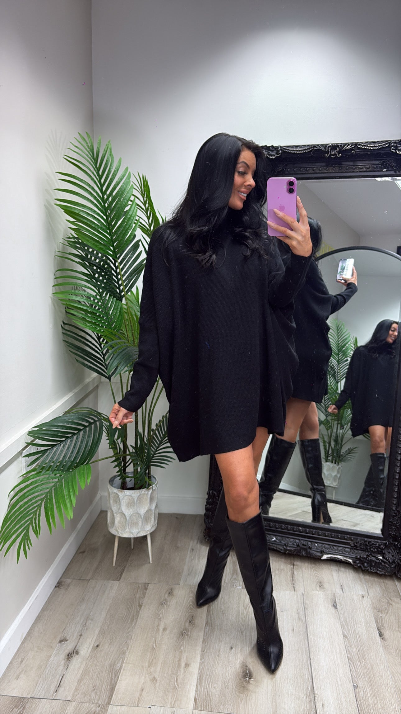 Mabel Jumper Dress - Black