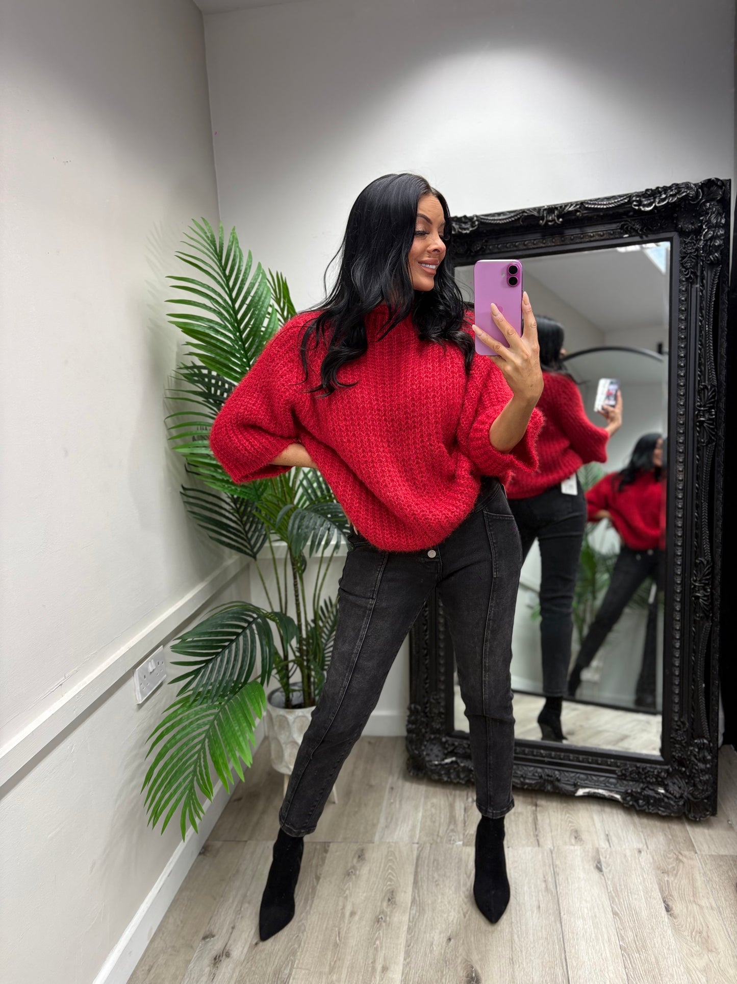 Rita Fuzzy Jumpers - Red