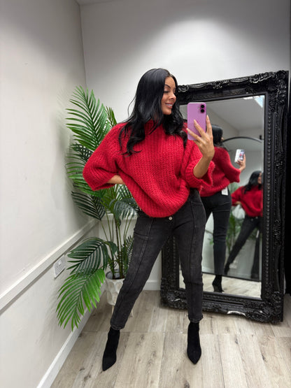 Rita Fuzzy Jumpers - Red