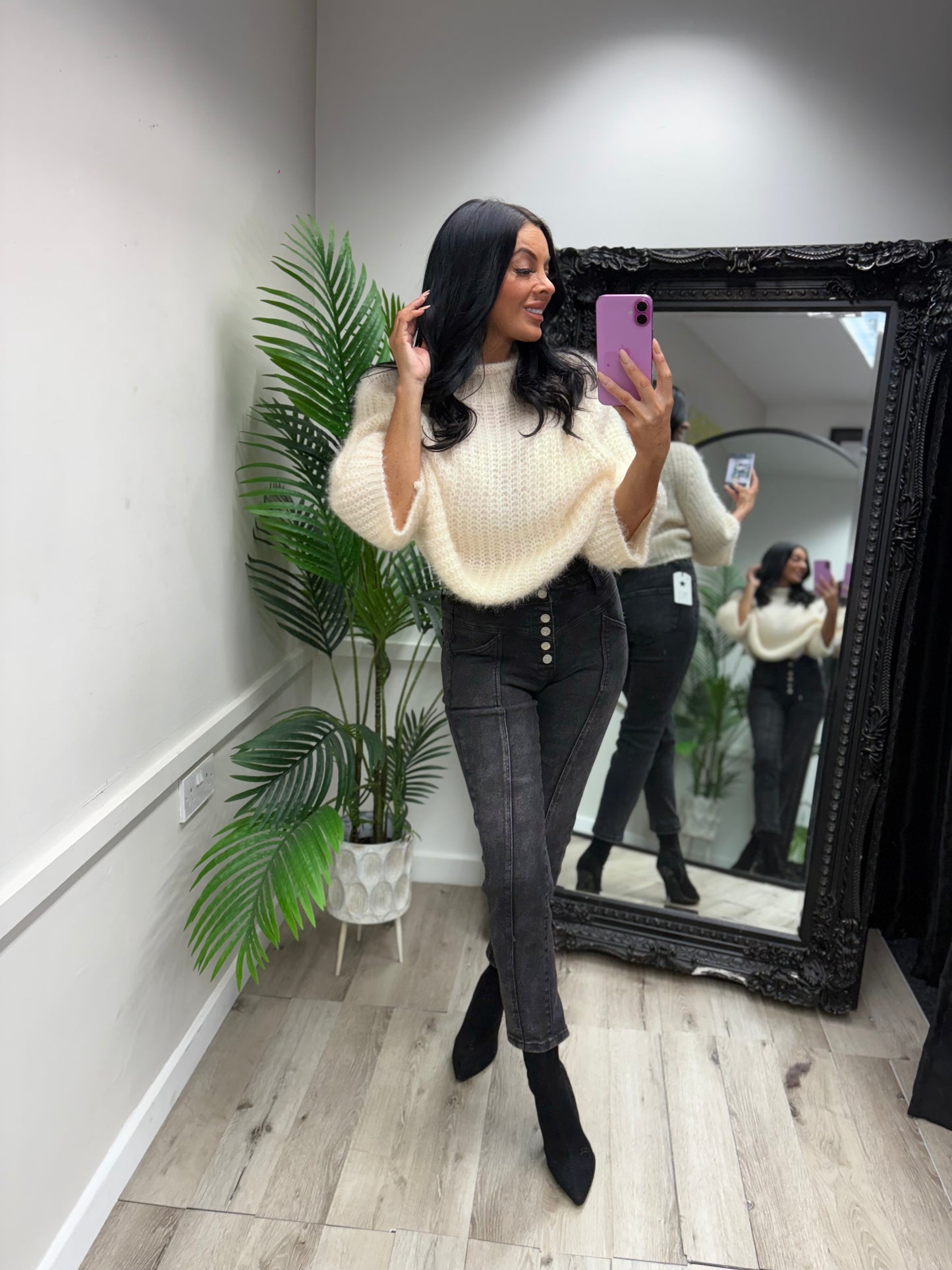 Rita Fuzzy Jumpers - Cream