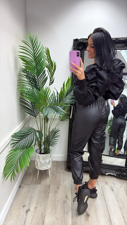 PU JOGGERS - Black