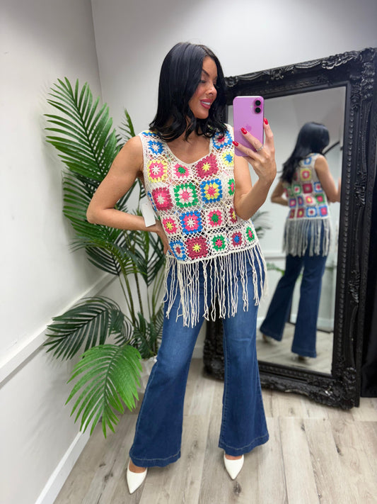 Mabel Tassel Top - Beige