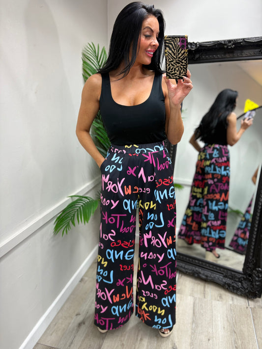 Graffiti Trousers - Black