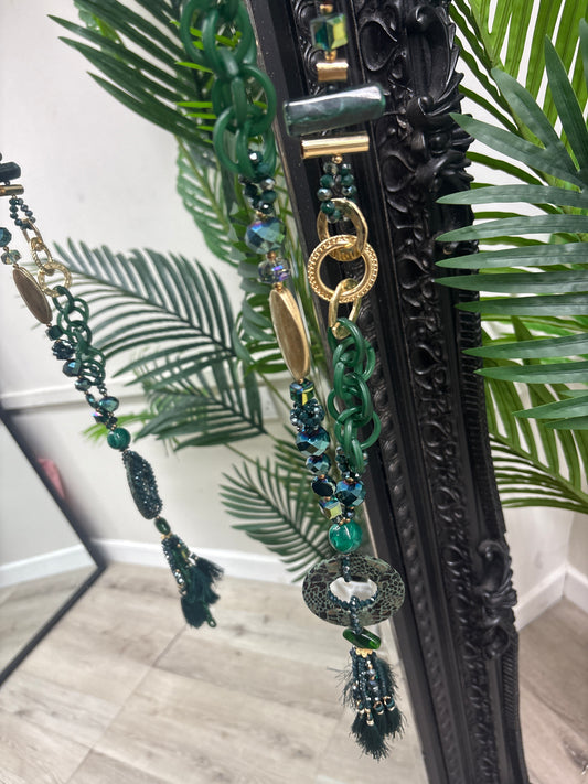 Green Tassel Necklace