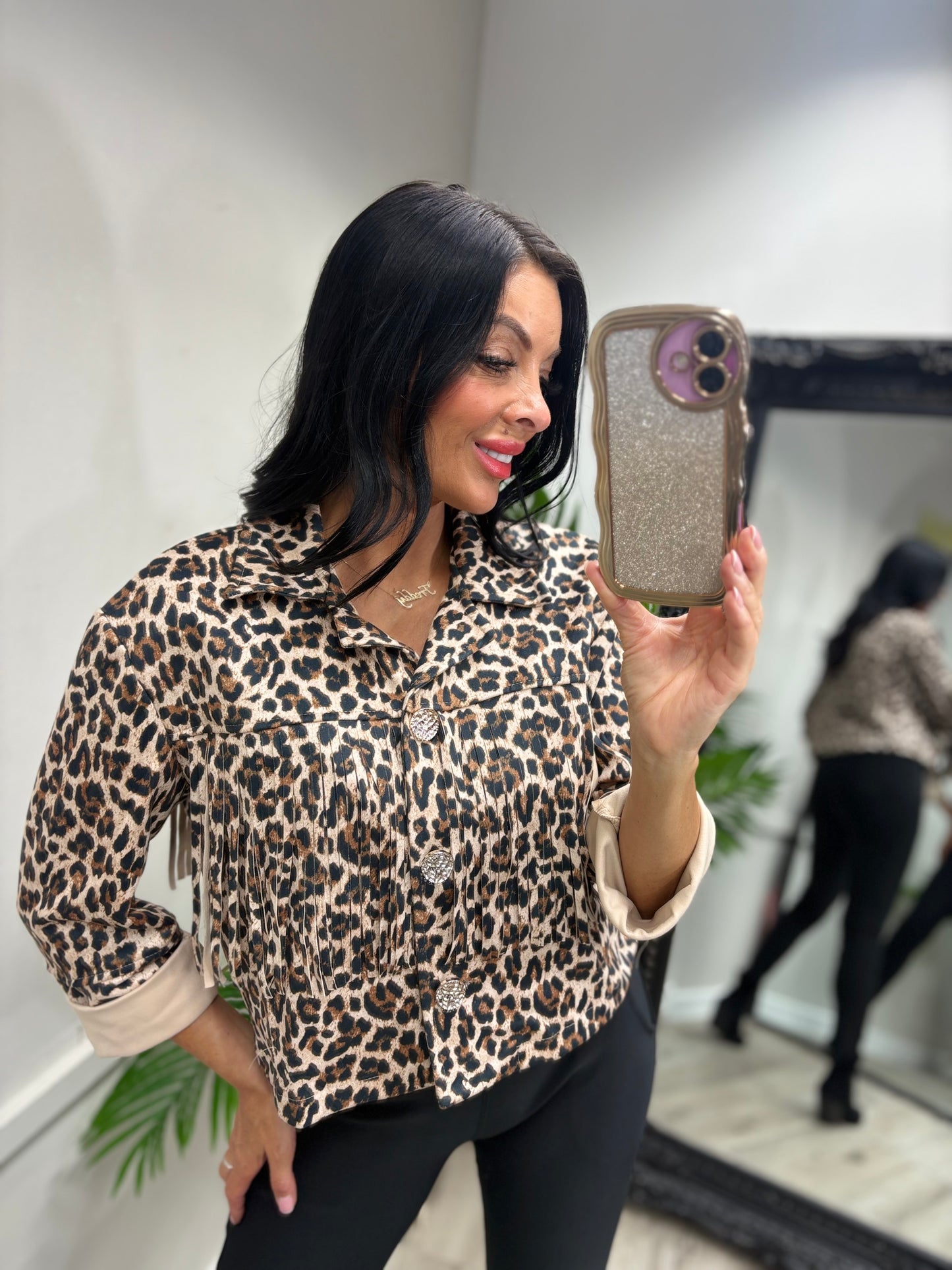 Leopard Tassel Jacket