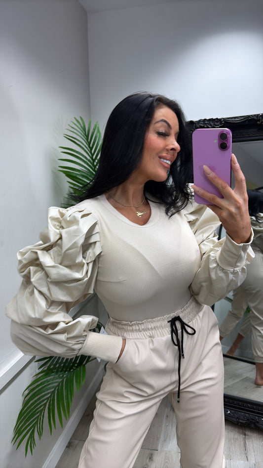 Puff Arm Jumper - Cream