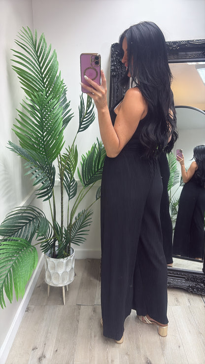 Black Crinkle Trousers
