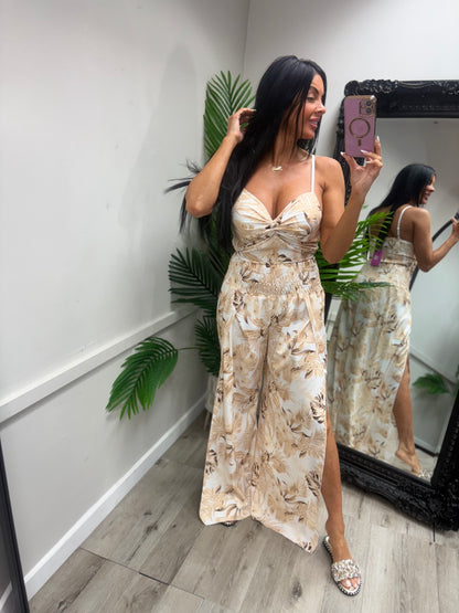 Palma Co-Ord - Beige/White