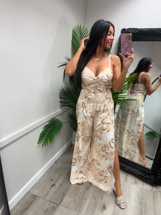 Palma Co-Ord - Beige/White