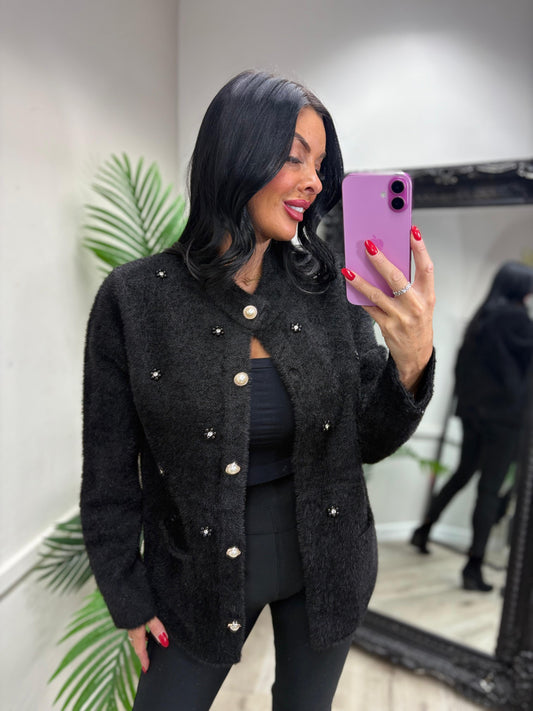 Pearly Cardigan - Black