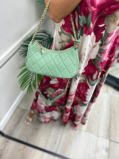 Quilted Chain Bag - Khaki