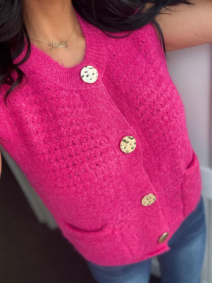 Shakira Button Top - Pink
