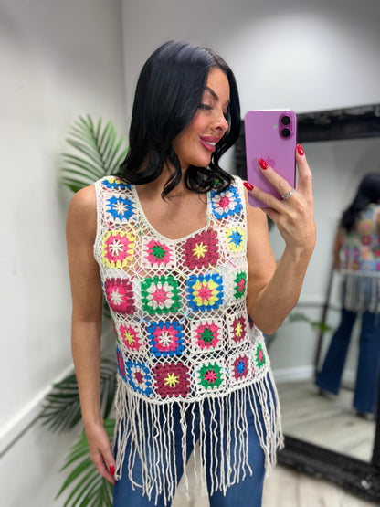 Mabel Tassel Top - Beige
