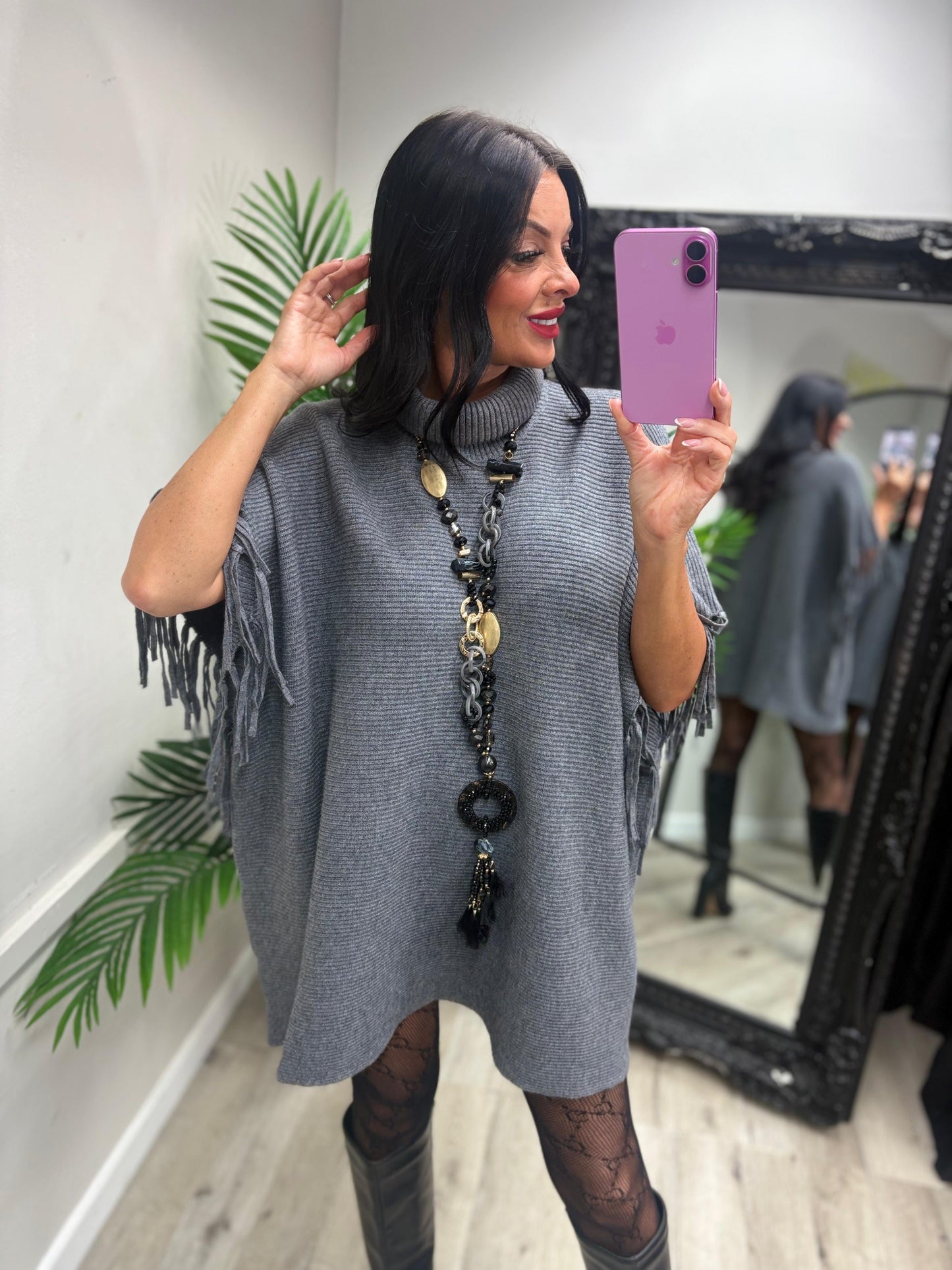 Hollie Tassel Jumper - Grey