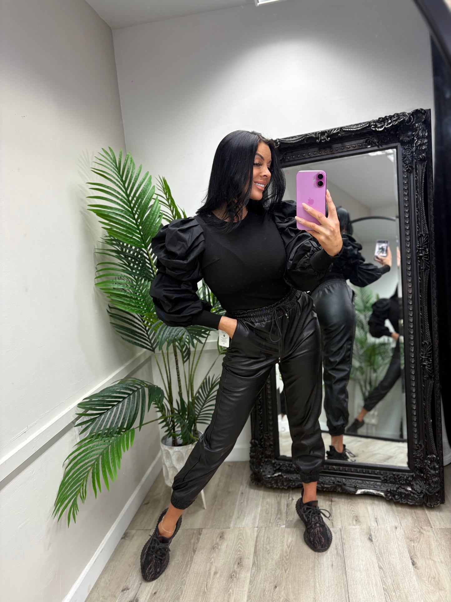 Puff Arm Jumper - Black