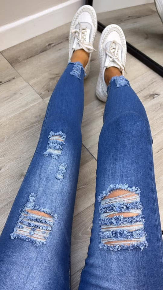 Saffron Shredded Jeans