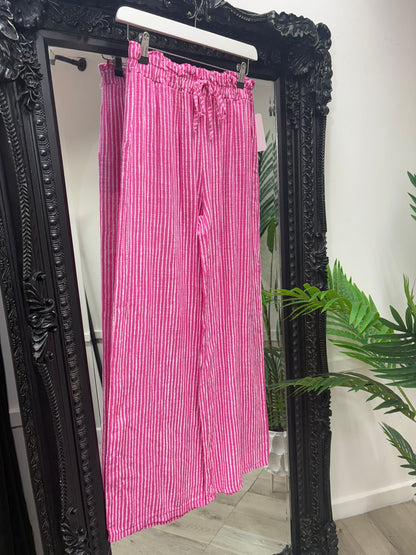 Helena Stripe Trousers - Pink