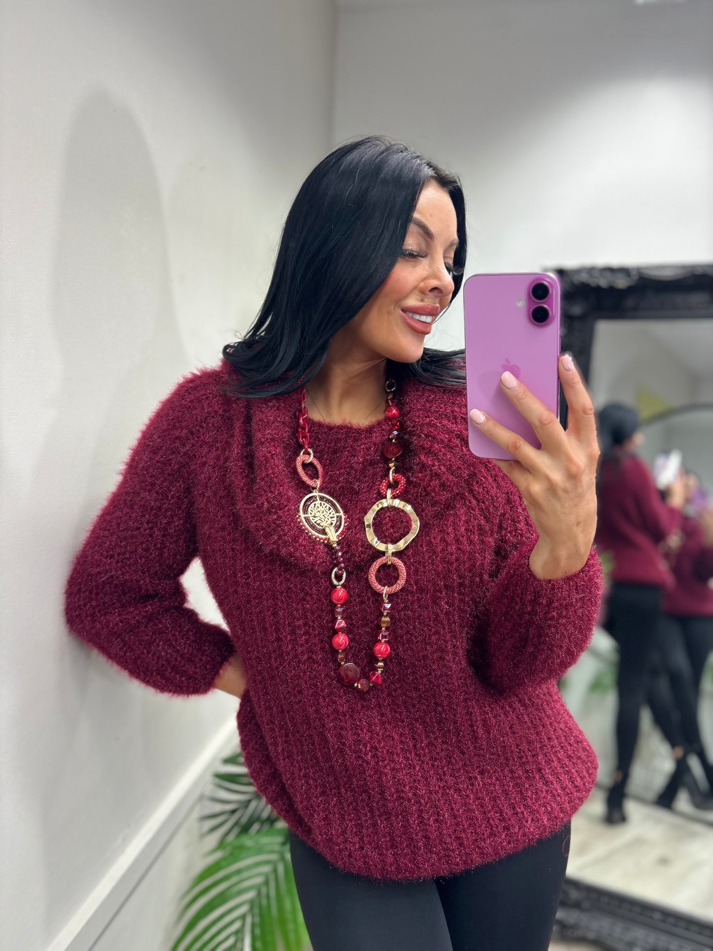 Wine Tassel Necklace