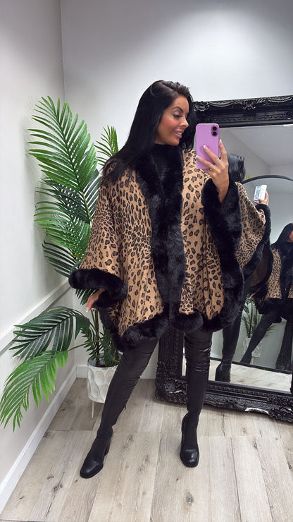 Leopard Cape - Black