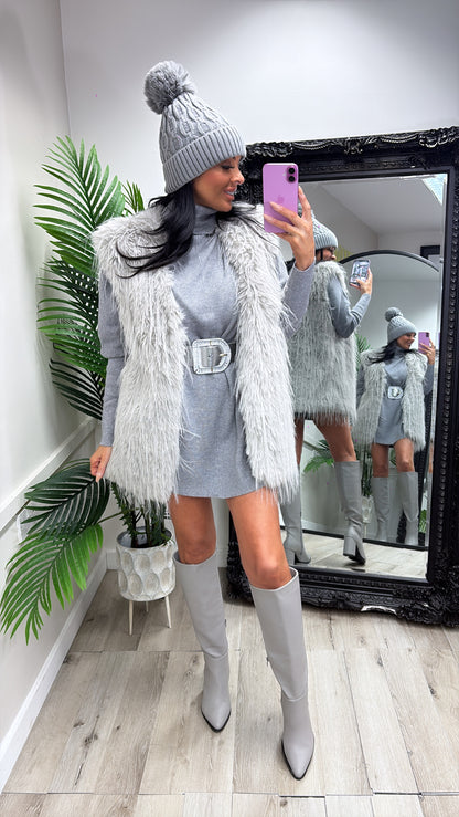 Mabel Jumper Dress - Grey