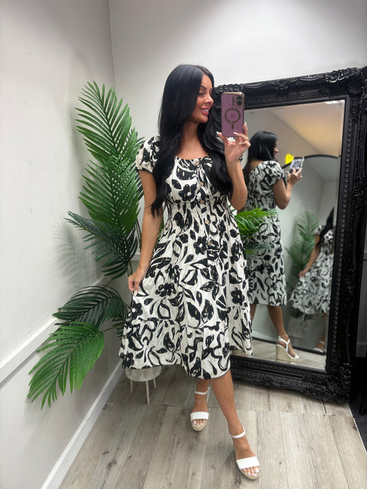 Saffron Midi Dress - Black