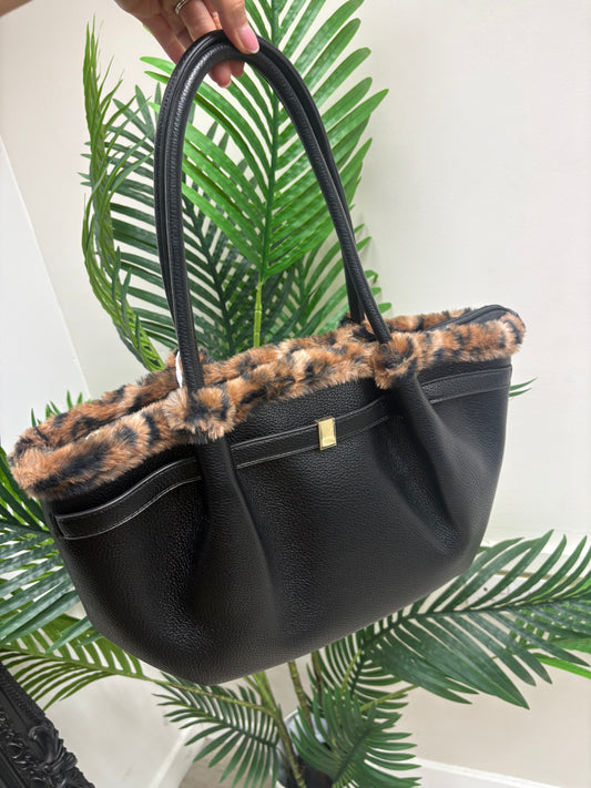 Ruby Leopard Bag - Black