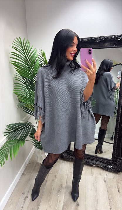 Hollie Tassel Jumper - Grey