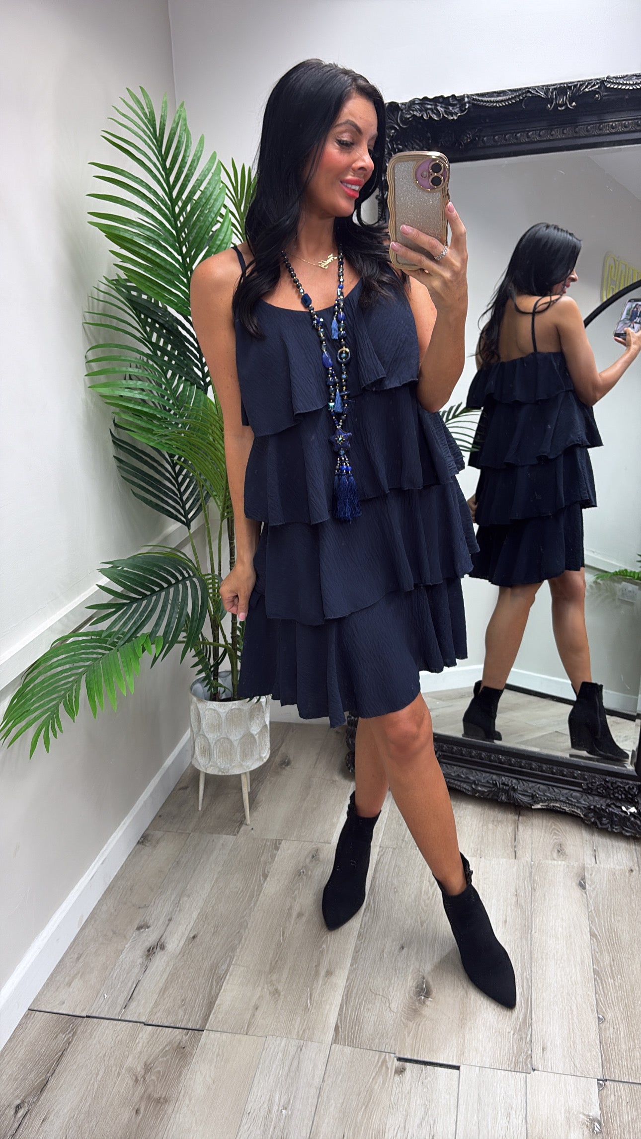 Layered Dress - Navy
